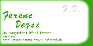 ferenc dezsi business card