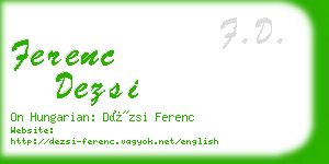 ferenc dezsi business card